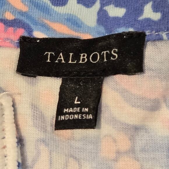 Talbots Cotton Modal Knit Embroidered Crocheted Trim Tunic Top, Size Large - Picture 6 of 7